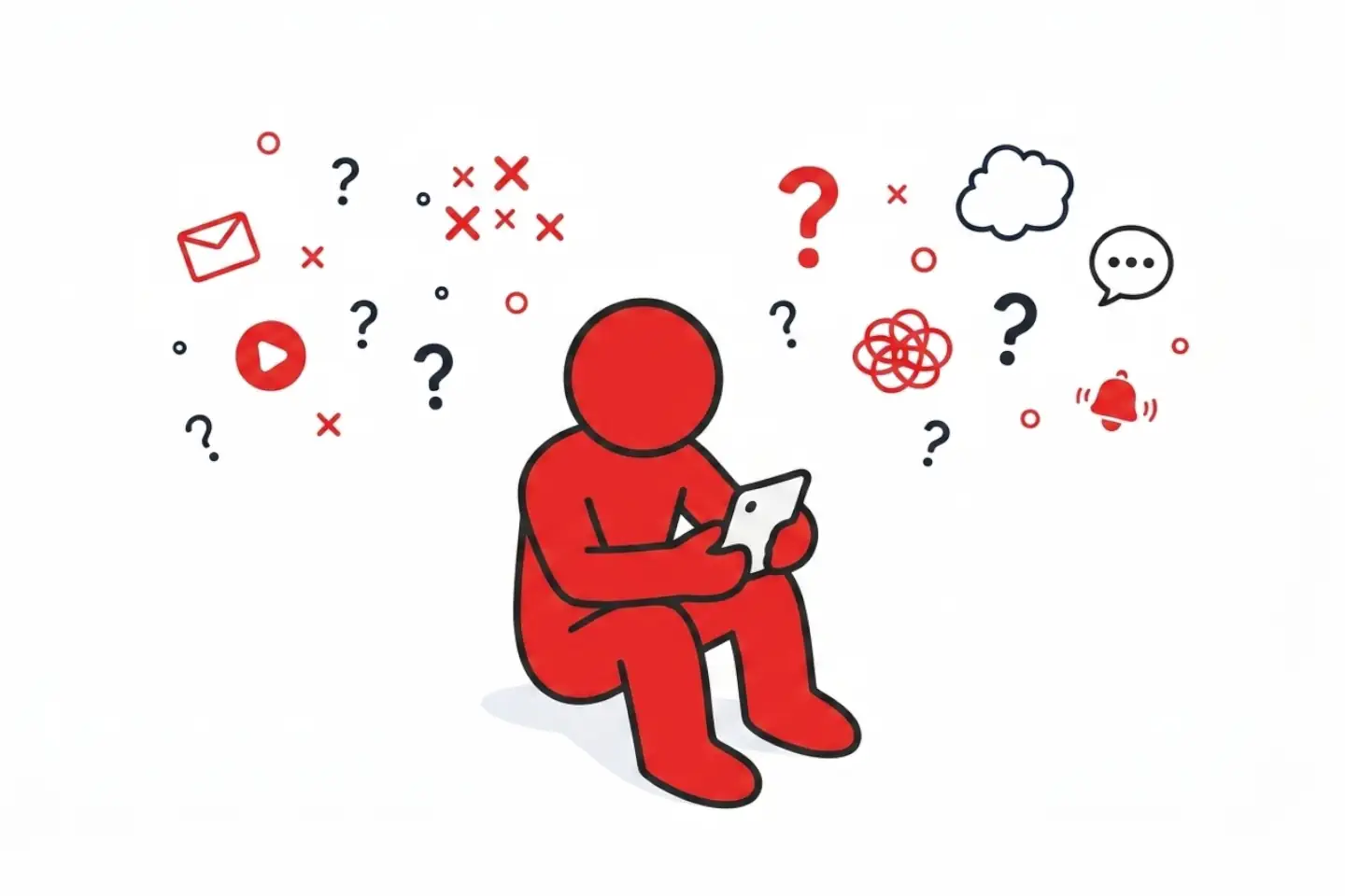Person struggling with multitasking - benchmark your attention span