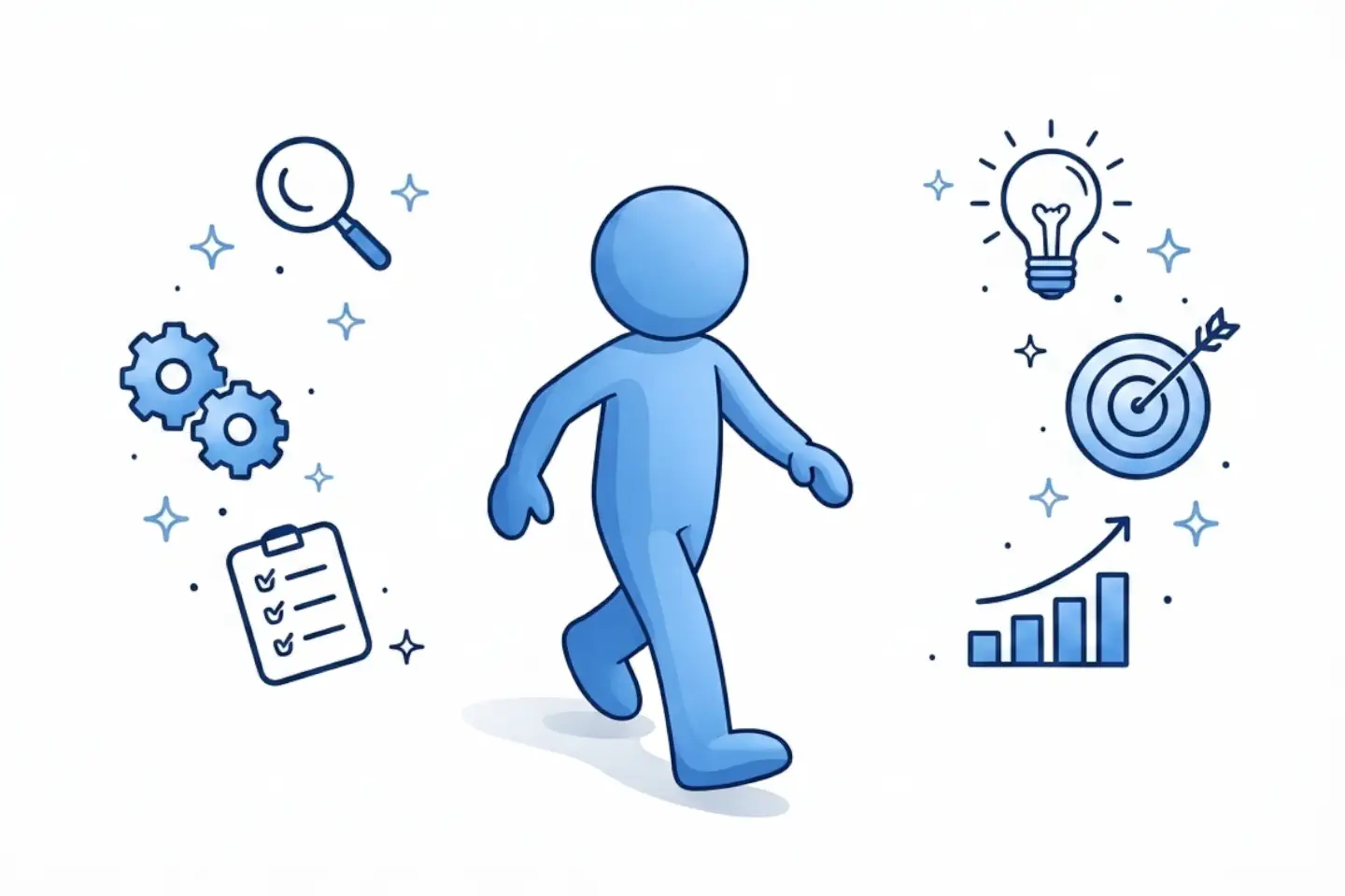 Person focused on single task - potential vs execution